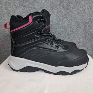 Khombu Riley Boots Womens Sz 8 M Black Lace Up Ankle Lined Insulated 1726924